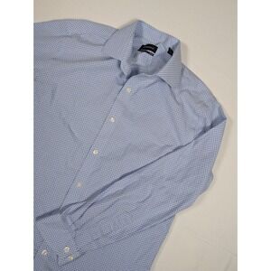 Esquire Performance Slim Fit Dress Shirt Mens 15.5 32/33 Blue Geometric Non Iron